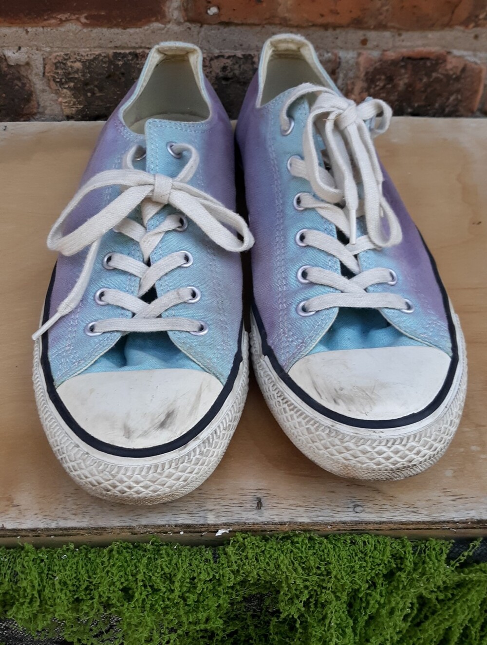 Converse Chuck Taylor All Star Low Top Ombre Purple Blue Sneaker Womens 10 Mens